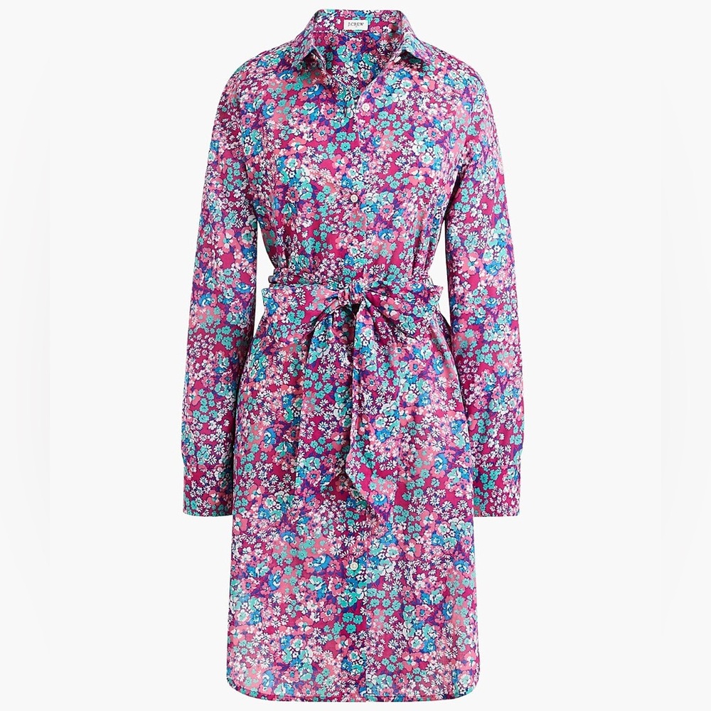 J. Crew Factory Beach Shirt Dress - Brilliant Plum Regal Blue